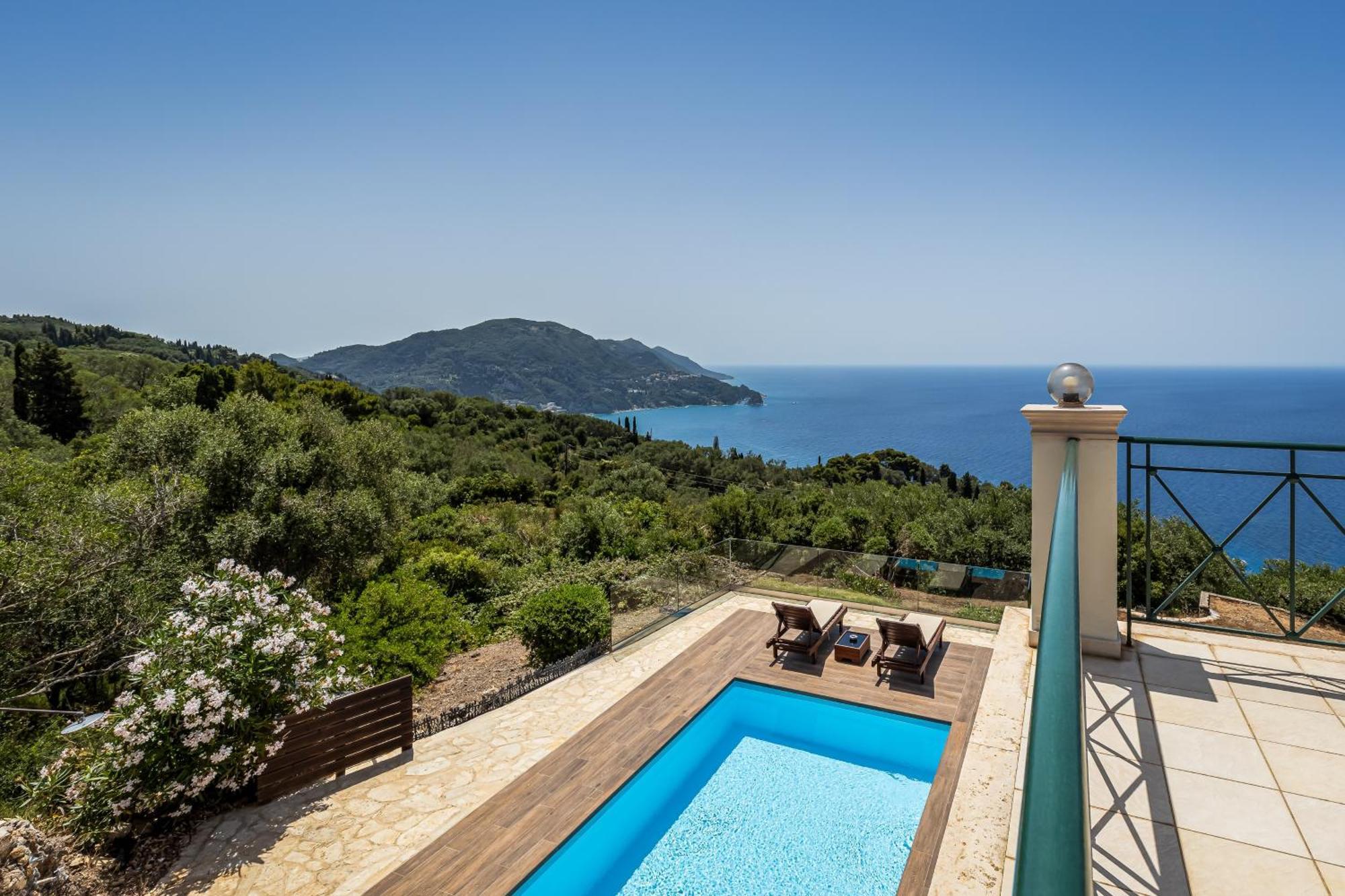 Villa Vardia-Amazing Seaviews With Heated Pool Sinarades Екстер'єр фото